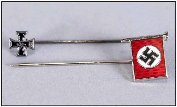 WW2 German Stick Pin & Iron Cross Pin.