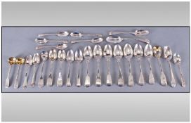 Collection Of 18/19th Century Silver Teaspoons, Approximately 26