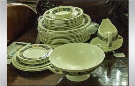 Wedgwood Part Tea Set. R4288 Mark to base. Comprising Gravy Boat and Dish, 13 Large Dinner Plates,