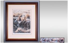 Steven Townsend Limited Edition Signed Colour Print `Owl in Winter Scene`. Signed in Pencil Lower