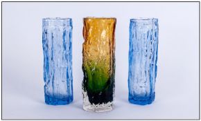 Three Whitefriars Glass Vases.