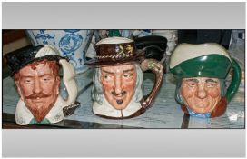 Royal Doulton Character Jugs, 3 In Total. 1, ``Izaak Walton`` D 6404 to commemorate of the 300th