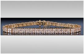 18ct Gold Diamond Cluster Bracelet. Estimated diamond weight 7ct.