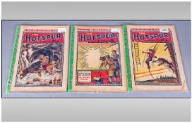 The Hotspur Comics, 3 In Total. All dated 1938. Overall good condition.