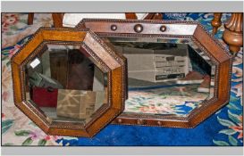 Two 1930`s Oak Framed Mirrors one of octagonal shape, and the other is rectangular. Moulded oak