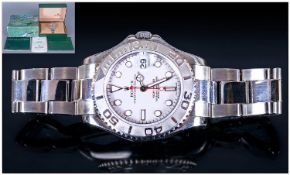 ROLEX - a stainless steel automatic mid-size Oyster Perpetual Date Yacht-Master bracelet watch