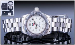 Ladies Tag Heuer Professional Wristwatch White Enamel Dial Luminous Arabic And Baton Numerals With