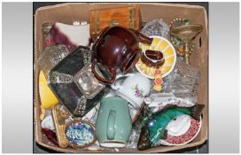 Miscellaneous Box of Ceramics, Glassware and Collectables. Part Tea Set Royal Stafford Comprising 6