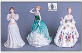 Royal Doulton Figures, 3 in total. 1. `Maria` HN 3381 8.25`` in height, 2. `Emily` HN 4093 8.5`` in