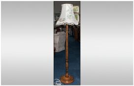 Mahogany Standard Lamp traditional style, with floral shade. 72`` in height.