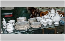 72 Piece Fine Bone China `Mayfair` Afternoon Tea Set. Comprising Coffee Pot, Tea Pot and Hot Water
