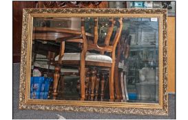 Rectangular Hall Mirror Bevelled Glass with Gilt Frame. 37`` x 24``.