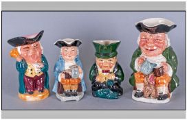 Collection Of Four Toby Jugs, various makes. Tallest 6.5`` in height.