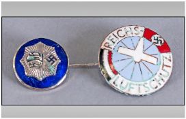 WW2 German RLB Stick Pin & Luftschutz Badge