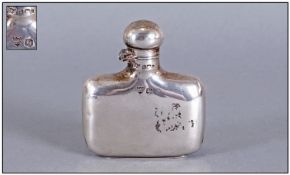 Early 20th Century Silver Hip Flask, Fully Hallmarked G & J W Hawksley Sheffield, Date Mark Rubbed.