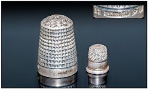 Good Quality Silver Thimbles, Size 13. Makers mark M.N&Co., Chester 1900. 1`` in height. With a