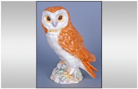 Beswick Barn Owl Figure, golden brown and white gloss, model no.1046(A), first version, designed by