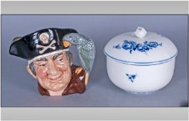 Royal Doulton Character Jug, Long John Silver D6386 Mark to Base. together With Meisson Blue and