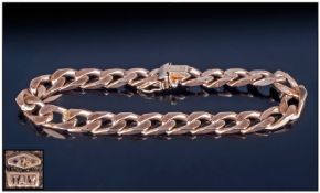 9ct Gold Flat Curb Bracelet Marked 375, 7.5`` in length. 24.7 grams.