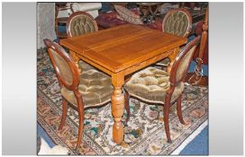 A Gold Oak 1930`s Flip Top Dining Table on Jacobean style turned legs. When closed 30x36``.