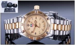 Ladies Tag Heuer Professional Wristwatch Gold Dial Luminous Baton Markers With Mercedes Hands With