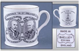 Rare Shelley China Commemorative Mug, depicting the 21st anniversary of the incorporation of the