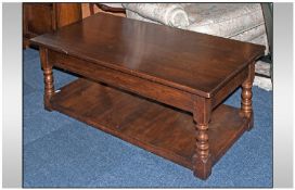 Titchmarsh & Goodwin Reproduction Oak Jacobean Style Coffee Table with two drawers to the front, on