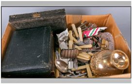 Collection of Metal Ware, Including Cased Flat Ware, Loose knives and forks etc.