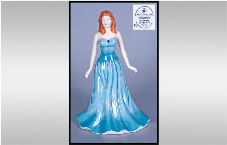 Royal Doulton Figure `December, Turquoise` from the Gemstones Collection. HN 4981. 6.5`` in height.