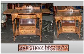 Victorian Rosewood Ladies Writing Desk by Jas Shoolbred with inlaid scrolling foliage decoration.