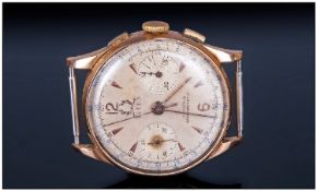 Gents 18Ct Gold Titus Wristwatch, Champagne Dial With Baton Numerals And Two Subsidery Dials,