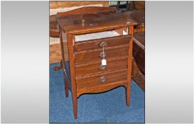 Edwardian Four Drawer Fall Down Front Music Cabinet, with a small shaped back rail. On square
