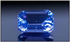 A Top Grade Unmounted Single Stone Emerald Cut Tanzanite, 1ct in weight. Excellent colour &