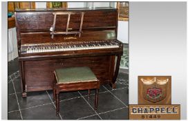 Chappell Mahogany Cased Piano on a Iron Overstrung Frame. c1940s Serial Number 81449.