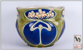 Art Nouveau Art Pottery Jardiniere. In the typical design of the period. With a stylised Ins.
