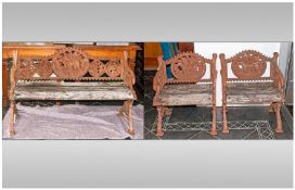 Set Of Three Cast Iron Garden Suite Consisting a pair of matching arm chairs and a three seater