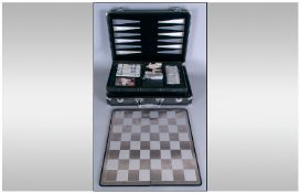 Cased Games Set Compendium including, Chess Draughts, Poker Dominoes Etc.