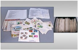 WITHDRAWN   Large Box Containing C.360 First Day Covers, with list of contents from 1960`s onwards.