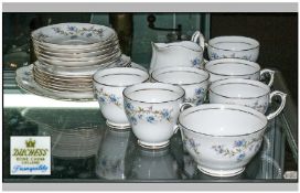Duchess Bone China Part Tea Set Comprising Six Cups, Saucers and Sideplates, Sugar Bowl and Cake/