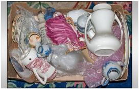 Box of Assorted Ceramics including Shelley, 1930s Porcelain, Royal Staffordshire Stonewear etc.