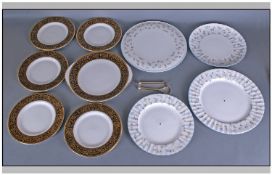 Set of Minton ` Grandee ` Sandwich Set, Comprising Sandwich Place and 6 Side Plates, Together with