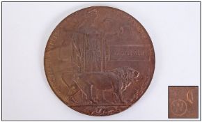 World Was I 1914-1918 Bronze Death Plaque For PT.George West.