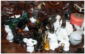 Various Avon Perfume Bottles Mostly Animal Shaped. Including, Horses, Dogs, Owls, Ducks etc. Approx