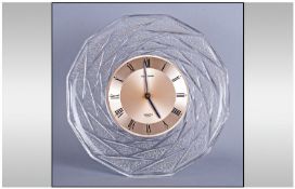Sunform Quartz Sasaki Circular Glass Clock. 11`` in diameter