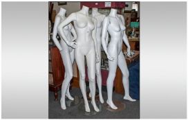 Four Life Size Shop Mannequins, all female. For Display Purposes only.