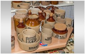 Collection of kitchen Stoneware Comprising Various Pots, Jugs and Containers. All with Various