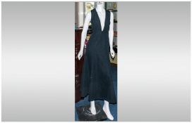 Berketex Vintage Black Midi Ladies Evening Dress, with low cut front and size 12.