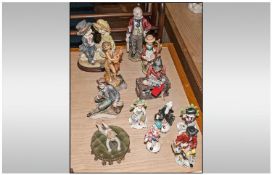 Collection Of Capo Di Monte Style Figures, various sizes.