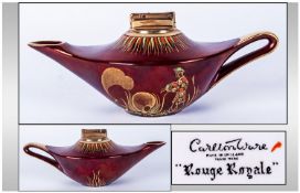 Carltonware Rouge Royale Alladins Lamp Shaped And Designed Table Cigarette Lighter. Circa 1980s. 3.