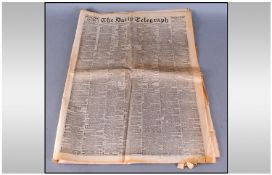 Titanic Memorabilia, The Daily Telegraph Dated Tuesday April 16, 1912 containing articles of the